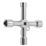 Silver Water Key Tool, 4-Way Multi-Functional Utility Key for Control Cabinet Water Meter Valve – w/Voucher – Amazon Haul Global