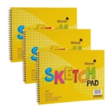 Silvine A4 Wirebound Sketch Pad – 40 Sheets of 100gsm Smooth White Pack of 3