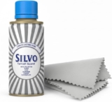 Silvo Silver Polish Liquid Kit (125ml) with 3 Microfibre Cleaning Cloths Jewellery Cleaner & Tarnish Guard Formula for Restoring Silverware, Cutlery, Gold, Chrome, Coins & Antiques