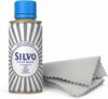 Silvo Silver Polish Liquid Kit (125ml) with 3 Microfibre Cleaning Cloths Jewellery Cleaner & Tarnish Guard Formula for Restoring Silverware, Cutlery, Gold, Chrome, Coins & Antiques