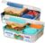 Sistema Bento Box LUNCH Bento School Lunch Boxes with Compartments 1.65 L Food Storage Containers in Minty Teal & Ocean Blue 2 Count