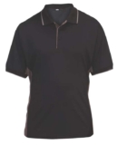 Site Barchan Moisture Wicking Polo Black X Large 48 1/2 Chest