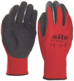 Site Superlight Latex Gripper Gloves Red/Black Medium (609HP)-10% off 10Mix & Match across selected Site Work Gloves-Clearance -Free C&C