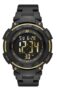 Skechers Ruhland Mens Yellow Detail Digital Dial Black Nylon Strap Watch