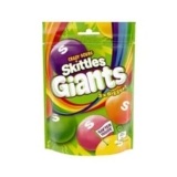 Skittles Giants Vegan Chewy Sour Sweets Fruit Flavoured Pouch Bag 132g