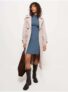 Slate Blue High Neck Long Sleeve Mini Dress. Free C&C