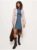 Slate Blue High Neck Long Sleeve Mini Dress. Free C&C