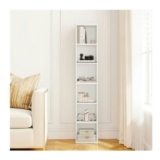 Slim White Wooden Storage Bookcase For Home Or Office Free P&P Clubcard