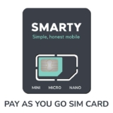 Smarty SIM Only – 80GB 5G Data – Unlimited Mins & Texts, EU Roaming (12GB) – One Month Plan, Cancel Anytime