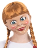 Smiffys Official Annabelle Mask for Adults, Eerily Iconic Annabelle Doll Plastic Mask with Comfortable Elastic Strap
