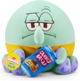 Snackles Licensed Character SpongeBob Squarepants 14-inch Plush Sqiudward & Canned Bread (SQUIDWARD TENTACLES) by ZURU, Plush with Snack Accessory