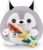 Snackles Super Sized 35 cm, Husky (Subway), by ZURU Cuddly Squishy Comfort 35 cm Plush with License Snack Brand Accessory (Husky)
