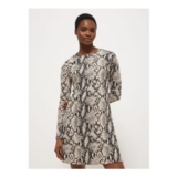 Snakeskin Long Sleeve Mini Dress