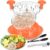 SoLuna. Chicken Shredder 30cm, XL Size, 3 Layers – Chicken Meat Shredder Tool Twister with Cleaning Brush, Food Tong, Anti-Slip Base – Pulled Pork, Beef, Veggies – Dishwasher Safe & BPA Free (Orange)