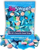 SoSweet Blue Sweet Mix 1kg Bulk Bag Fruity Blue-Themed Pick & Mix Sweets Party Candy, Sweet Tables, Events Long Shelf Life