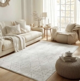 Soft Low-Pile Area Rug Beige/Ivory 120x160cm