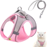 Soft Mesh Reflective Dog Harness & Leash Set – No Pull Escape Proof Step-in Vest for Small Medium Dogs, Puppies, Cats Night Walks (XS)
