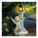 Solar Powered Angel Ornament Resin Craft for Garden or Patio