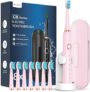 Sonic Electric Toothbrush for Adults and Kids – Sonic Toothbrushes with 8 Tooth Brush Replacement Head and 5 Brushing Modes, 120 Days of Use with 3-Hour Fast Charge, 2 Minute Smart Timer