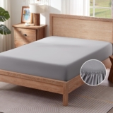 Sonive Fitted Sheet 30cm Large Pocket, Fully Elasticated, Soft Brushed Polyester(90gsm),Easy Fit, for Children and Teenagers, light gray,135x190cm