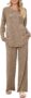 SotRong Ribbed Lounge Wear Sets for Women Uk Casual Two Piece Outfits Winter Autumn Warm Cozy Matching Pajamas Set Loose Baggy Leisure Suits Soft Homewear Sleepwear Nightwear S-2XL