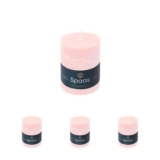Spaas Rustic Pillar Candle 80/110 Mm, Light Pink, Pack 4