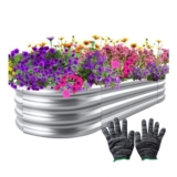 Speedwellstar Raised Galvanised Steel Garden Bed Kit 1.2m with Gloves