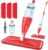 Spray Mops for Cleaning Floors – EXEGO Microfibre Wood Floor Mop with 3x Washable Pads 1 Refillable Bottle – Wet Dry Dust Mops for Hardwood Laminate Tiles Vinyl Floors Cleaning – Home Commercial Mop