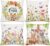 Spring Flower Easter Cushion Covers – Easter Cushion Cover Set of 4, Spring Throw Pillowcase for Sofa Outdoor Home Decoratuon, Floral Cross Rabbit Throw Pillow Cases 45×45 cm