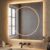 Square Front and Backlit Heated Bathroom Mirror with Lights 800mm – Saturn With Code. Free C&C