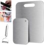 Stainless Steel Cutting Board for Kitchen, Double-Sided Stainless Steel Cutting Board, Dishwasher Safe ChoppingBoard with Handles for Meat, Fruit, Vegetables
