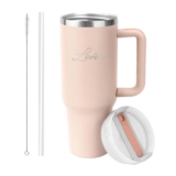 Stainless Steel Insulated Travel Cup with Straw and Brush