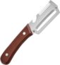 Stainless Steel Vegetable Peeler with Wooden Handle 2-in-1 Fruit Potato Peeler with Bottle Opener Kitchen Quick Peeling Tool Ultra Sharp and Durable Blade (Burlywood)