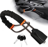 Steering Wheel Lock, Car Steering Wheel to Seat Belt Locks Universal Car Steering Locks Car Lock Anti-Theft Device with 3 Keys High Visibility Black Universal Fit for Cars SUVs Vans and Trucks