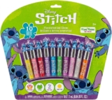 Stitch 10 Piece Plant Based Lip Gloss, Girls Party Favours, First Makeup Set for Girl, Perfect for Parties, Sleepovers and Birthday Gifts, Ages 3, by Townley Girl