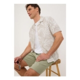 Stone Palm Seersucker Short Sleeve Shirt