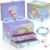 Style Girlz Musical Jewellery Box – Unicorn Jewellery Box For Girls – Large Kids Jewellery Music Box With 2 Pullout Drawers – Includes Unicorn Jewellery Bracelet & Rings – Birthday Gifts For Girls