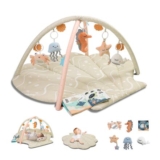 Suihuooo Baby Play Mat with 6 Detachable Toys, Beige