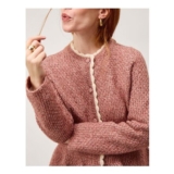 Suki Scallop Peplum Cardigan Pink