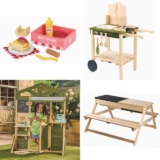 Summer Wooden Toys e.g. BBQ Food £9.99 / Mud Kitchen Accessories £9.99 / Outdoor BBQ £24.99 / Shop Front £29.99 / Mud Kitchen £34.99 More