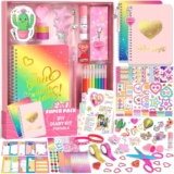 Sunrad 2-Pack Mega DIY Journal Kit for Girls,DIY Journal Set for Teen Girl,Birthday Diary Gifts for 8 9 10 11 12 13 14 Year Olds Girls,Stationery Set, Scrapbook Kit & Diary Art Crafts Supplies
