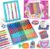 Sunrad DIY Arts and Crafts for Kids,2-in-1 Friendship Bracelet Making Kit for Girls, Weaving Loom Kit Toys Ages 5 6 7 8 9 10 11 12 Years Old Girl Gift Birthday Christmas Bracelet & Coaster & Bag