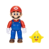 Super Mario Galaxy Movie Mario 12.7cm Action Figure with Accessory, 22 Points of Articulation, Includes Glow In The Dark Luma