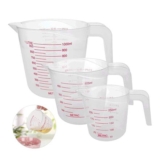 Surflyee Plastic Measuring Jugs Set, 3 Pcs, 250/500/1000 Ml