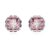 Swarovski Birthstone Stud Earrings, Square Cut, October Pink Rhodium Plated