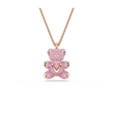 Swarovski Pink Bear Pendant, Rose Gold-Tone