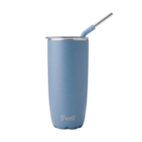 Swell Stainless Steel Tumbler with Straw, Desert Sky, Slide-Open Lid