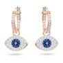 Symbolica Hoop Earrings Evil Eye, Blue, 18k Rose Gold Finish