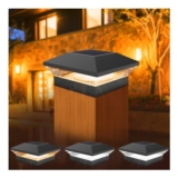 T-SUNUS 4-Pack Solar Post Lights, IP65 Waterproof, Auto On/Off