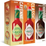 TABASCO Brand Hot Sauce Value Pack 3 x 350ml Original Red, Chipotle & Cayenne Garlic